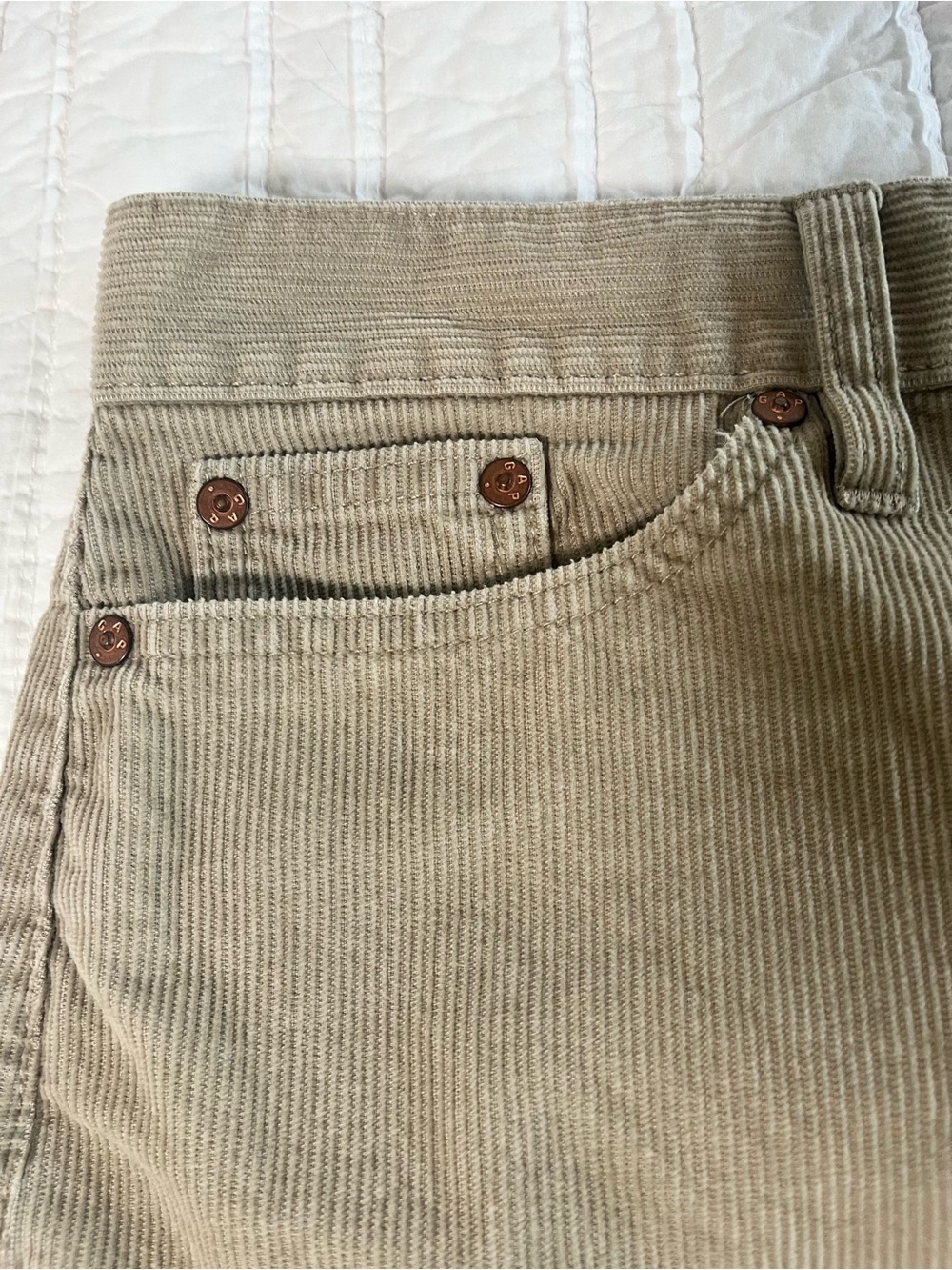 Vintage Y2K Gap 100% Cotton Corduroy Midi Skirt - Neutral Tan - Picture 4 of 8